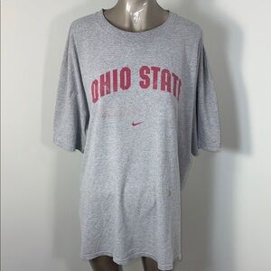 Vintage Nike Ohio State Buckeyes Grey T-Shirt Men’s Large Center Swoosh 90's